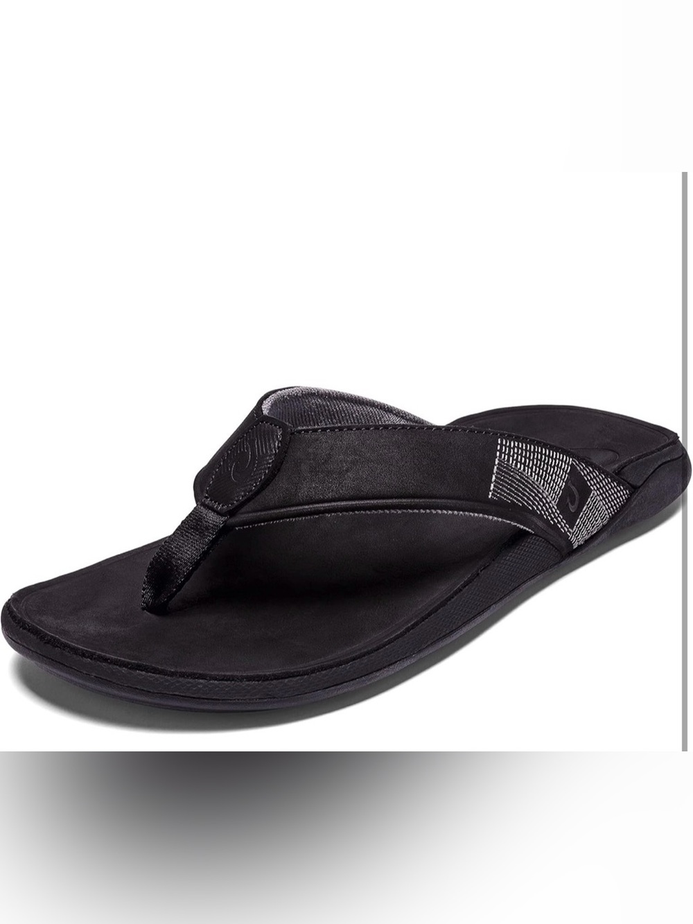 OLUKAI Tuahine Men's Waterproof Leather Sandals - 10 - Black